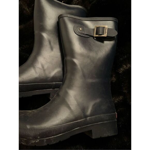 Chooka Ladies' Mid Height Boots - BLACK rain boots size 6 - Picture 2 of 4